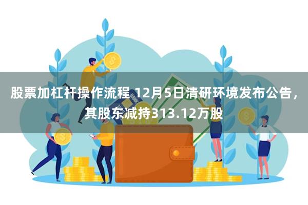 股票加杠杆操作流程 12月5日清研环境发布公告，其股东减持313.12万股